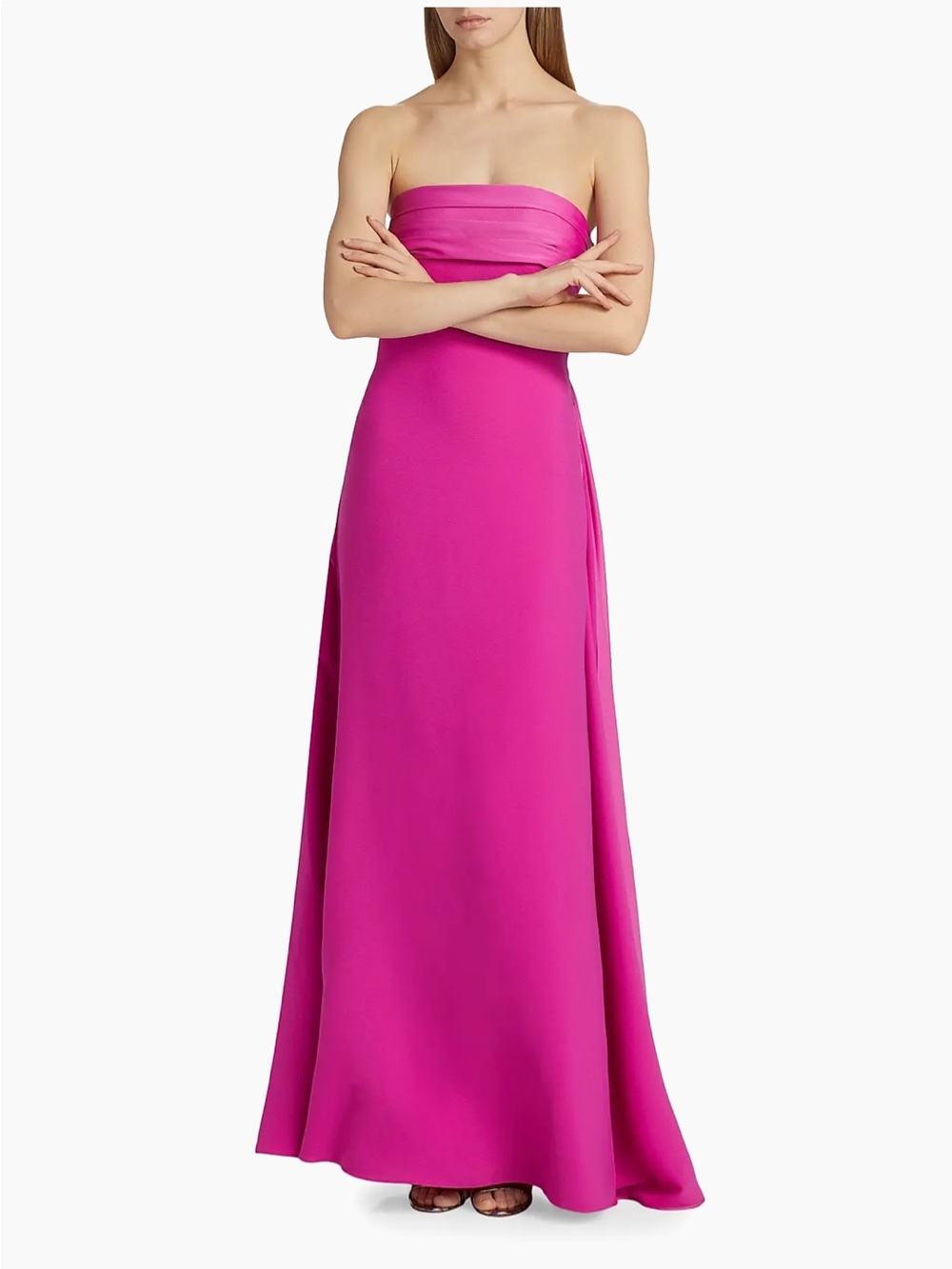 Halston Heritage Strapless Fuchsia Gown
